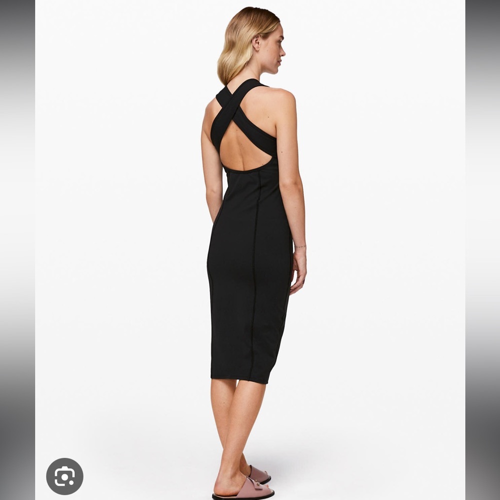 Lululemon black Picnic Play criss cross back midi dress 6